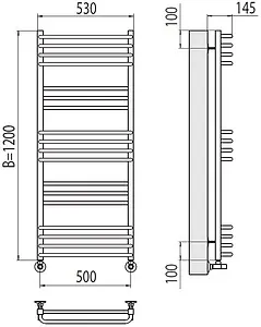 Полотенцесушитель водяной лесенка Terminus Соренто П18 500х1200 полированная сталь 4670078530851, 2