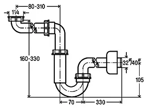 Сифон трубный для раковины Viega 5729 белый 606220 Сифон трубный для раковины Viega 5729 белый 606220, 2
