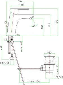 Смеситель для раковины Fiore Kevon Chic белый/хром 81WX8123, 2
