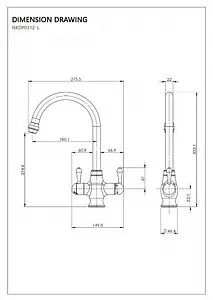 Смеситель для кухни с подключением к фильтру Atoll NKD0312CP-L хром ATOFCM303, 2
