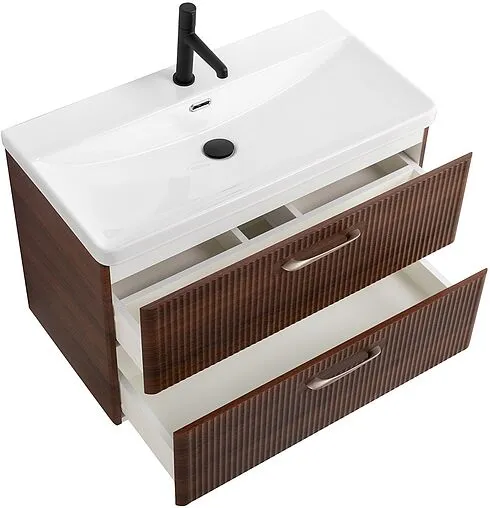 Тумба-умывальник подвесная BelBagno DUE 80 Noce DUE-800-2C-SO-NOCE-P+BB-8076-3-80