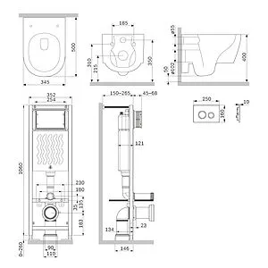Комплект 6 в 1 Am.Pm Jupiter IS110138.DX77C1700 с кнопкой черный матовый Комплект 6 в 1 Am.Pm Jupiter IS110138.DX77C1700 с кнопкой черный матовый, 2