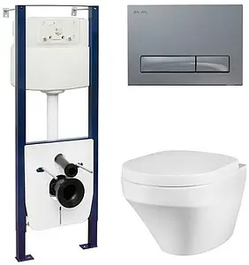 Комплект 6 в 1 Am.Pm Inspire FlashClean I012702/I014151/C501700SC с кнопкой хром глянцевый, 1