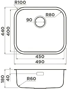Мойка кухонная Omoikiri Omi 49-U/I-GM вороненая сталь 4993073 Мойка кухонная Omoikiri Omi 49-U/I-GM вороненая сталь 4993073, 2
