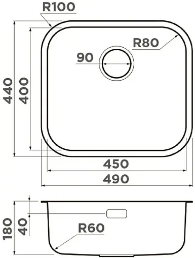Мойка кухонная Omoikiri Omi 49-U/I-GM вороненая сталь 4993073
