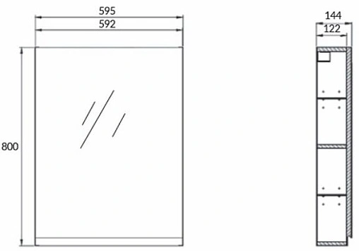 Шкаф-зеркало Cersanit Moduo 60 белый SB-LS-MOD60/Wh