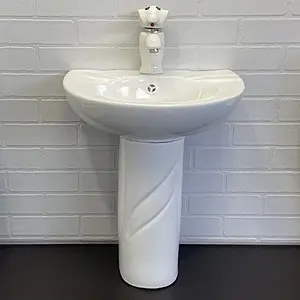 Раковина с пьедесталом детская Comforty 42 белый 0991W/DK-02/P0991W/01W Раковина с пьедесталом детская Comforty 42 белый 0991W/DK-02/P0991W/01W, 4