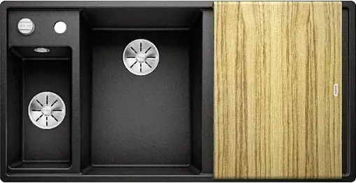 Мойка кухонная Blanco Axia III 6 S 100 L (доска ясень) черный 525849