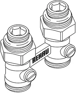 Узел нижнего подключения радиатора прямой ¾"ек x ¾"нг (½"н) Rehau 12407271001 Узел нижнего подключения радиатора прямой ¾"ек x ¾"нг (½"н) Rehau 12407271001, 2