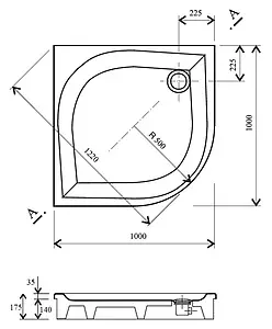 Поддон для душа Ravak Elipso-100 EX A22AA01310, 3