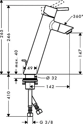Смеситель для раковины Hansgrohe Talis S2 150 хром 32052000