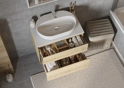 Тумба-умывальник подвесная Aquaton Либерти 75 дуб эльвезия 1A2795K5LY010