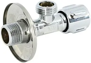 Вентиль регулирующий угловой с фильтром для бытовой техники ½"н x ¾"н хром Uni-fitt 187M2300 Вентиль регулирующий угловой с фильтром для бытовой техники ½"н x ¾"н хром Uni-fitt 187M2300, 1