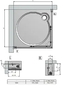 Душевая дверь 1000мм прозрачное стекло Roltechnik Exclusive Line ECS2/1000 black elox P 560-100000P-05-02, 2