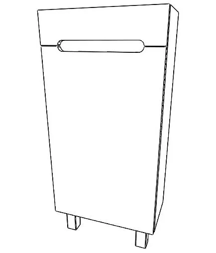 Тумба-умывальник напольная Айсберг Аура 40 белый DA2504T+S-UM-COM40/1-w