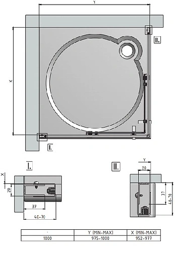 Душевая дверь 1000мм прозрачное стекло Roltechnik Exclusive Line ECS2/1000 black elox P 560-100000P-05-02
