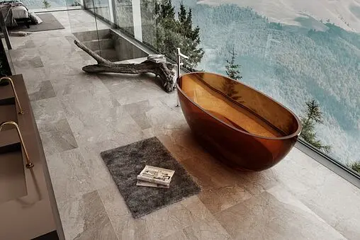 Ванна отдельностоящая прозрачная Abber Kristall 165x78 AT9701Opal