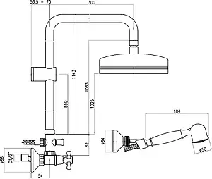 Душевая система со смесителем для душа Fiore Margot золото 26GO0614 Душевая система со смесителем для душа Fiore Margot золото 26GO0614, 3
