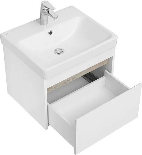 Тумба под умывальник подвесная Aquaton Марти 55 белый/ясень шимо 1A263201MY010