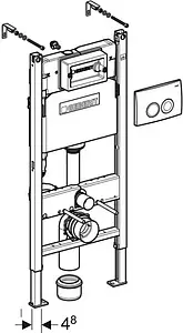 Инсталляция для подвесного унитаза Set 3 в 1 Geberit Duofix 458.124.21.5 с кнопкой Delta 21 хром глянцевый Инсталляция для подвесного унитаза Set 3 в 1 Geberit Duofix 458.124.21.5 с кнопкой Delta 21 хром глянцевый, 4