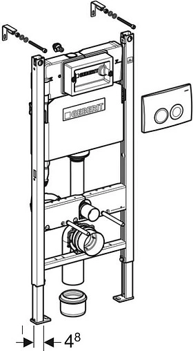 Инсталляция для подвесного унитаза Set 3 в 1 Geberit Duofix 458.124.21.5 с кнопкой Delta 21 хром глянцевый Инсталляция для подвесного унитаза Set 3 в 1 Geberit Duofix 458.124.21.5 с кнопкой Delta 21 хром глянцевый