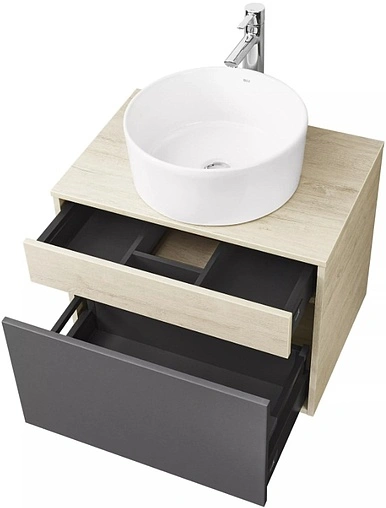Тумба-умывальник подвесная Aquaton Лофт Урбан 65 графит/орегон 1A2540K3LQX60