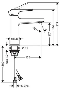 Смеситель для раковины Hansgrohe Metropol 110 белый матовый 32507700, 2