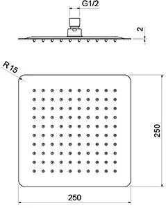 Лейка верхнего душа Aquatek чёрный матовый AQ2072MB, 2
