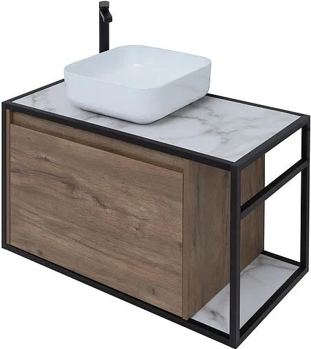 Тумба-умывальник подвесная Aquanet Nova Lite LOFT 90 L дуб рустикальный 00261660+