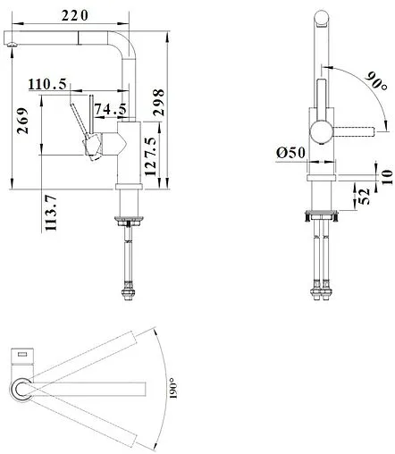 Смеситель для кухни с выдвижным изливом для установки перед окном Blanco Lanora-S-F нержавеющая сталь 526180