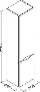 Шкаф-пенал подвесной Isvea Neo 35 серый 21NG3119035E Шкаф-пенал подвесной Isvea Neo 35 серый 21NG3119035E, 2