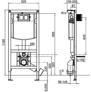 Инсталляция для подвесного унитаза Villeroy&Boch ViConnect 92242700, 2