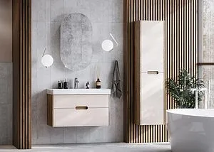 Тумба-умывальник подвесная Aquaton Оливия 70 бежевый/дуб веллингтон 1A2543K0OLVG0 Тумба-умывальник подвесная Aquaton Оливия 70 бежевый/дуб веллингтон 1A2543K0OLVG0, 5