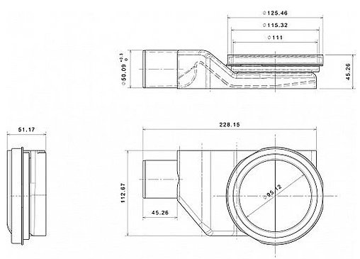 Лоток душевой Set 950мм h=52мм 0.8л/сек Pestan Confluo Premium Gold Line 950 13100167