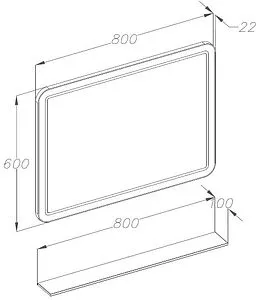 Зеркало с подсветкой Opadiris Элеганс 80 белый матовый Z0000014965, 2
