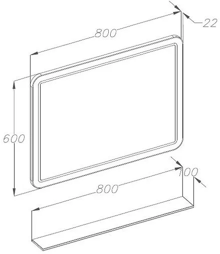 Зеркало с подсветкой Opadiris Элеганс 80 белый матовый Z0000014965