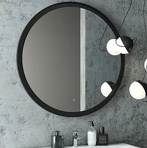 Зеркало с подсветкой Continent Planet black Led 100 с бесконтактным сенсором чёрный ЗЛП683, 4