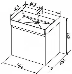 Тумба-умывальник подвесная Aquanet Йорк 60 белый 00202094+ Тумба-умывальник подвесная Aquanet Йорк 60 белый 00202094+, 2