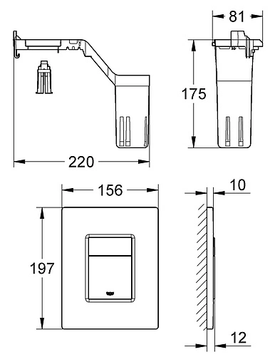 Клавиша смыва для унитаза Grohe Skate Cosmopolitan 38805000 хром глянцевый Клавиша смыва для унитаза Grohe Skate Cosmopolitan 38805000 хром глянцевый