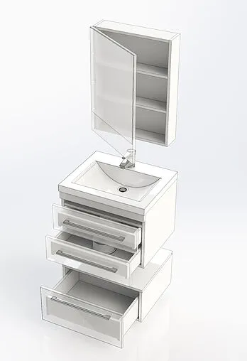 Шкаф-зеркало Aquanet Нота 58 L белый 00165370