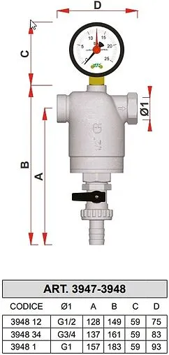 Фильтр тонкой очистки воды 1&quot;в x 1&quot;в Far FA 39F8 1100