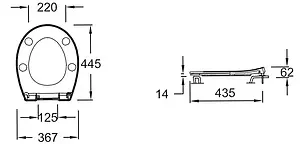 Крышка-сиденье для унитаза с микролифтом Jacob Delafon Patio белый E23157-00 Крышка-сиденье для унитаза с микролифтом Jacob Delafon Patio белый E23157-00, 2