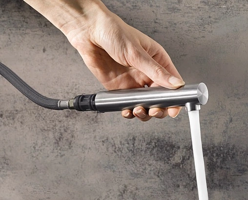 Смеситель для кухни с выдвижным изливом Blanco Lanora-S нержавеющая сталь 523123