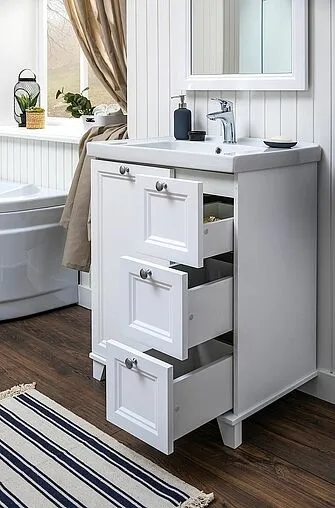 Тумба-умывальник напольная Aquanet Амели 70 белый 00261988+641600