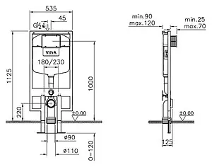 Комплект 5 в 1 VitrA Normus 9773B003-7200 с кнопкой хром глянцевый Комплект 5 в 1 VitrA Normus 9773B003-7200 с кнопкой хром глянцевый, 2
