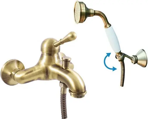 Смеситель для ванны Rav Slezak Labe бронза/белый L054.5/2SM