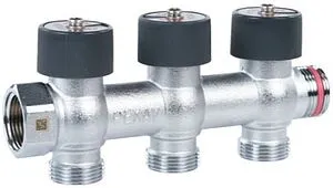 Коллектор регулирующий проходной 3 отвода ¾&quot;в/н x ¾&quot;ек Rehau 11316453001, 1