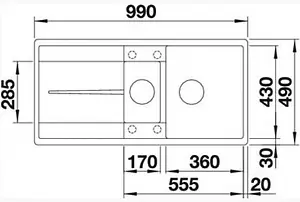 Мойка кухонная Blanco Metra 6 S-F 99 кофе 519120, 2