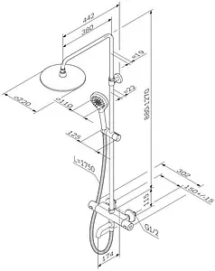 Душевая система с термостатом для ванны Am.Pm Chic 2.0 хром F0782A500, 2