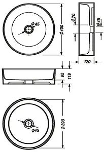Раковина Sanita Luxe Best Slim 40 белый WB.CT/Best/40-N.Slim/WHT.G/S1, 2
